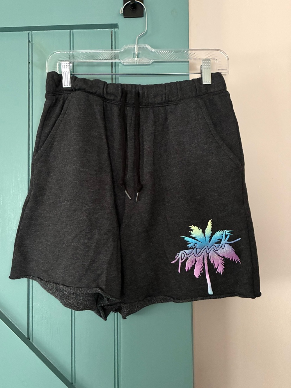 PINK Victoria's Secret Charcoal Gray Cozy Women’s Lounge Shorts Size Medium
